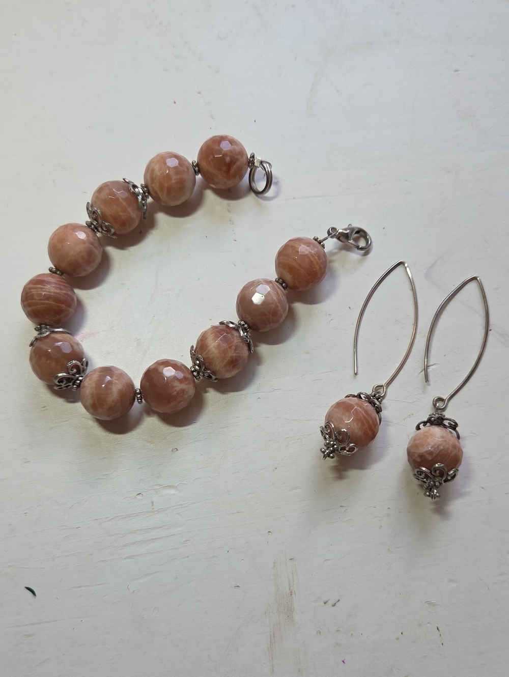 Morganite Bracelet & Earrings set